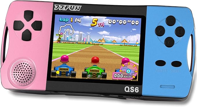 16 Bit Handheld Games for Kids with 3.5" IPS Large Screen Built-in 216 Retro Video Games Portable Gaming Player with Rechargeable Battery Mini Arcade Electronic Toy Gifts for Boys Girls (Blue+Pink)