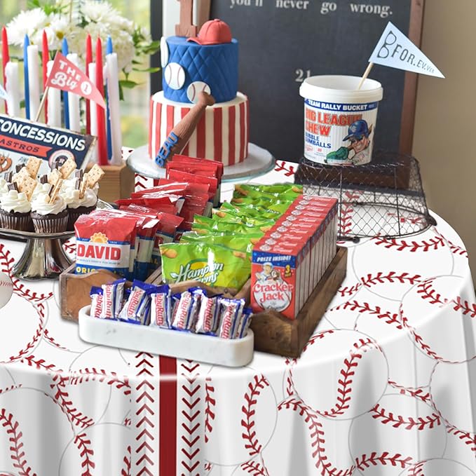 9Pcs Baseball Tablecloths, Disposable Party Decorations Table Covers, 84Inch Pattern Table Cloth for Sports Event Birthday Party Supplies