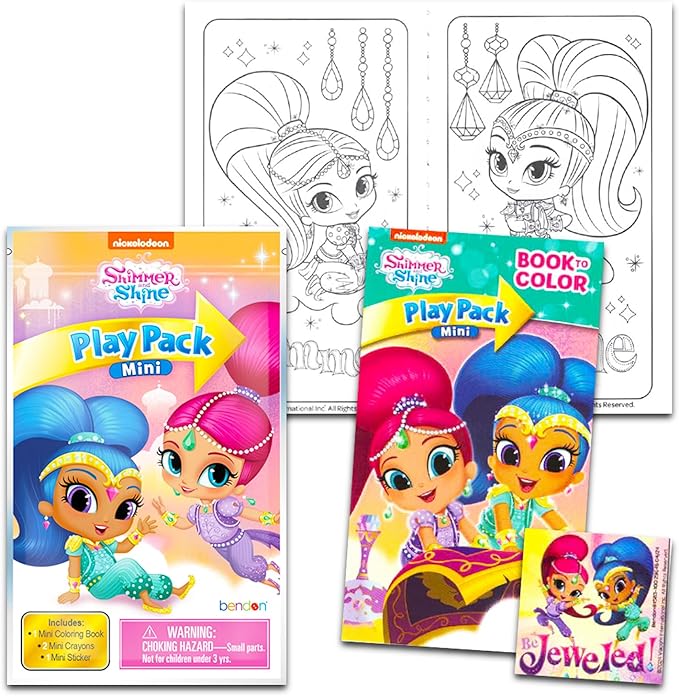 Shimmer and Shine Mini Party Favor Set - Bundle with 24 Nick Jr Genie Play Packs of Coloring Pages, Stickers, More | Nickelodeon Birthday Supplies