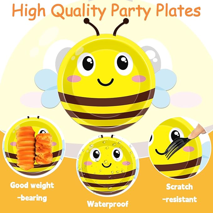 60Pcs Spring Bug Birthday Party Decorations Ladybugs Bee Butterfly Reptile Paper Plates Insect Tableware Dinnerware Set Bug Dessert Plates for Spring Summer Birthday Party Baby Shower Favors Supplies