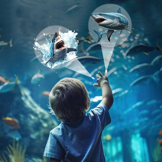 36Pcs Shark LED Finger Lights Under the Sea Party Favors Glow in the Dark Light Up Finger Lights Ocean Animal Themed Toys Bulk for Birthday Party Goodie Bag Stuffer Birthday Gifts Classroom Prize