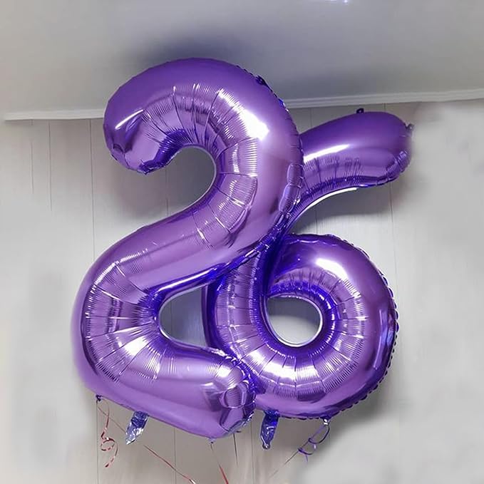 40 Inch Purple Number 12 Digital Balloon,Jumbo Mylar Foil Helium Balloon for 12 Balloons for Birthday Party,Wedding Anniversary Party Decorations