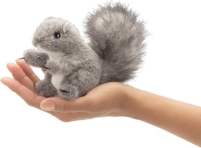 Folkmanis Mini Gray Squirrel Finger Puppet, 1 EA