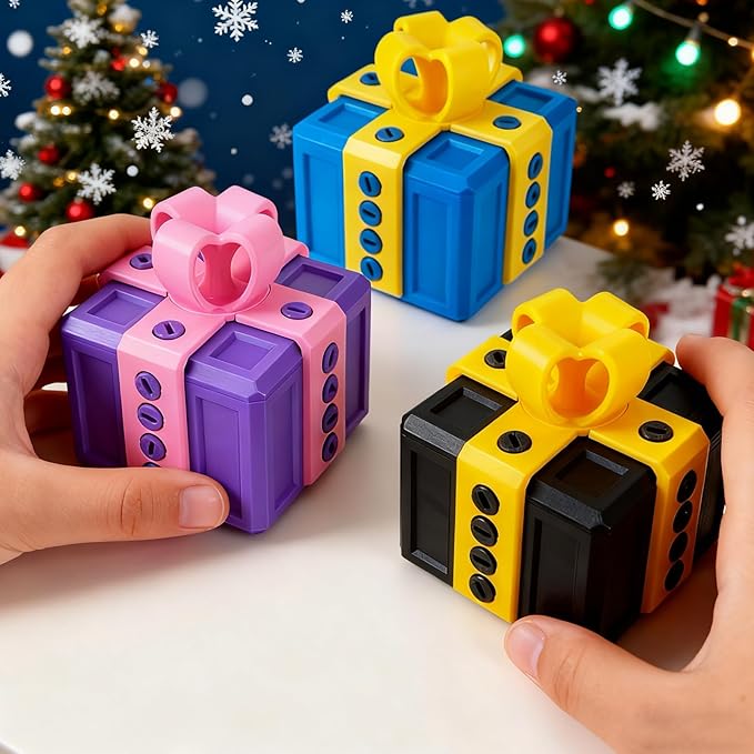 Gotcha Box The Annoying Present,Annoying Gift Box with 3D Printed Screws & Pop Up Finger Surprise,Perfect for Birthdays,Office & Halloween,White Elephant Gifts