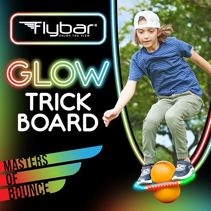 Flybar Pogo Trick Ball for Kids – Balance Bounce Board with Anti-Slip Deck – Pump Included - Indoor & Outdoor Toys for Boys and Girls Fun Way to Reduce Screen Time Supports up to 160 lbs – Ages 6+
