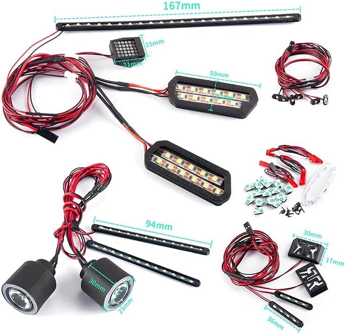 RC Spare Part for Infraction 6s for Blx V2 for All-Road 1/7 Front Rear Taillight Side Lights Grop rc Car Truck Upgrade Parts Modification Accessories