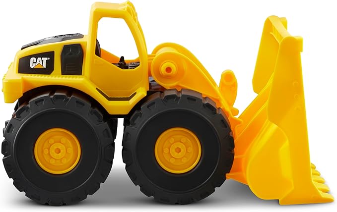 CAT Construction Toys, Construction Fleet 10" Front Loader Toy - Heavy‑Duty Plastic, Working Bucket & Free‑Rolling Wheels, Indoor/Outdoor Sandbox Vehicle for Toddlers & Kids Ages 2 +