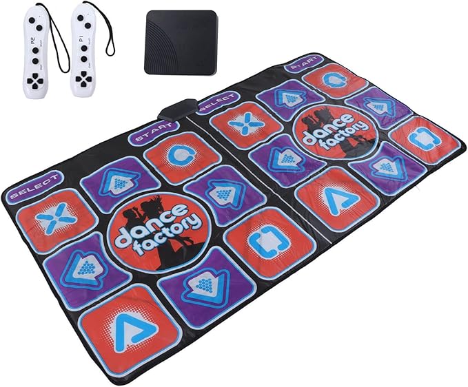Double Player Dance Mat, PC USB Dancing Mat Compatible for PC AV Video Game, Musical Electronic Dance Mat Pad Blanket Gifts Toys for Kids, Adults, Plug