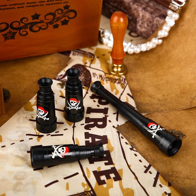 Charniol 20 Pcs Pirate Telescope Bulk Pirate Party Favors Mini Plastic Monocular Telescope Toddler Spyglass Toy for Treasure Find Pretend Cosplay Birthday Party