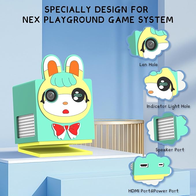 Cute Cartoon Kawaii Silicone Case Cover for Nex Playground Game System,Anti Slip Shockproof Protective Case Compatible with Nex Playground Game System