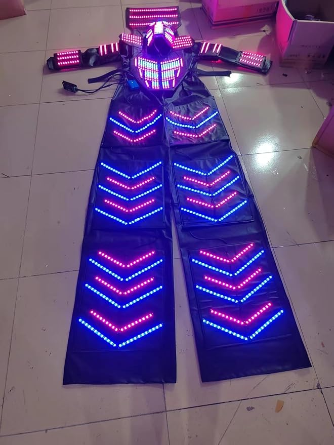 LED Robot Costume Suit Illuminated Party Dance RGB Luminous Armor Bar Light Show Dance LED Night Lights Clothing