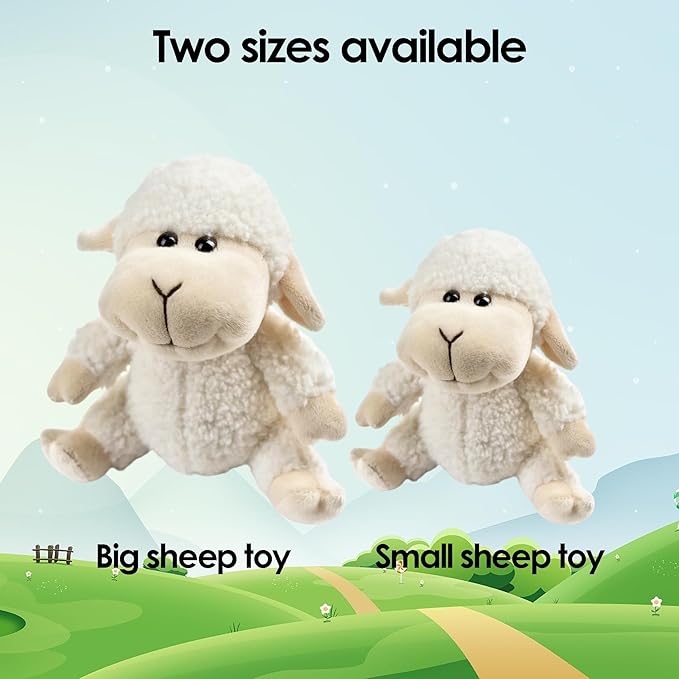 Tiny Heart Sheep Stuffed Animal, Sheep Plush Toy, 7.87inch Lamb Stuffed Animal Cute Soft Stuffed Lamb Kids Boys and Girls Birthday Baby Home Decor Cuddly White Lamb Toys (Sitting Position)