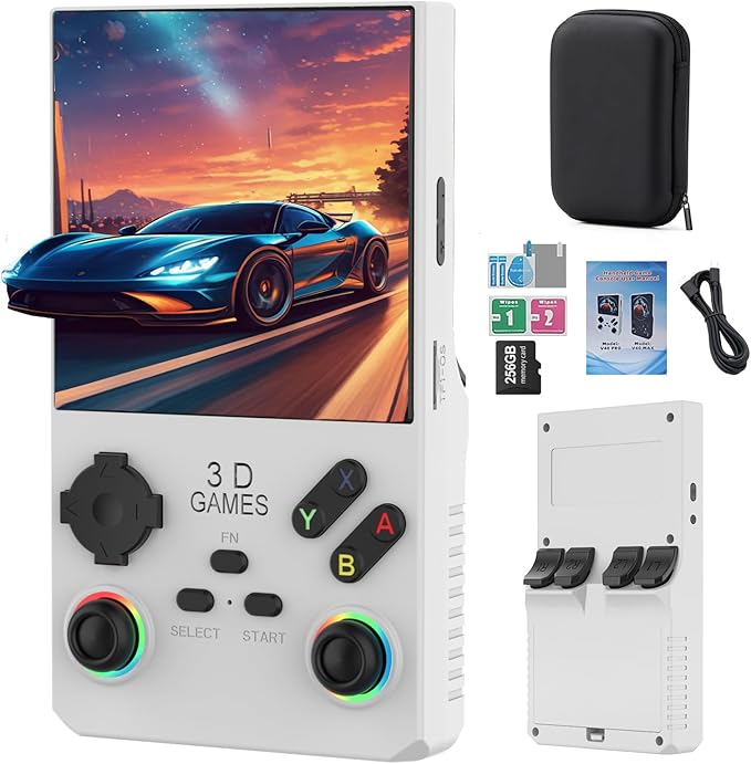 RegiisJoy 2025 New Upgraded V40 Max Handheld Game Console, 40000 Games 4 inch IPS Screen Retro Gaming Console, 256G 4000mAh Portable Mini Pocket Handheld Emulator Gift for Adults