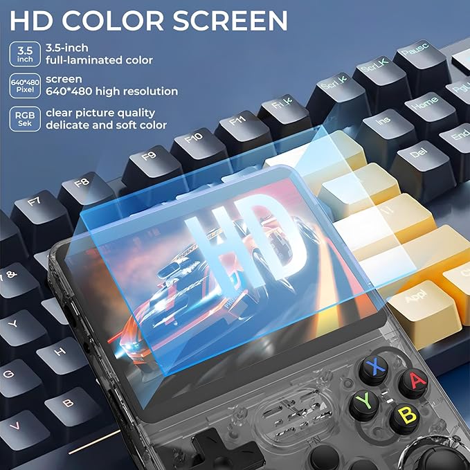 R36s Pro Retro Handheld Game Console, 3.5in IPS , 128GB Preloaded with 40000+Classic Games, Portable Game Console,30 +Game Emulator, Linux System,3500mah Rechargeable Battery