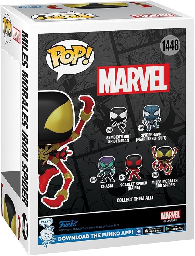 Funko POP Marvel: Spider-Man Comics - Miles Morales Iron Spider - 1/6 Odds for Rare Chase Variant - Marvel Comics - Collectable Vinyl Figure - Gift Idea - Official Merchandise - for Kids & Adults
