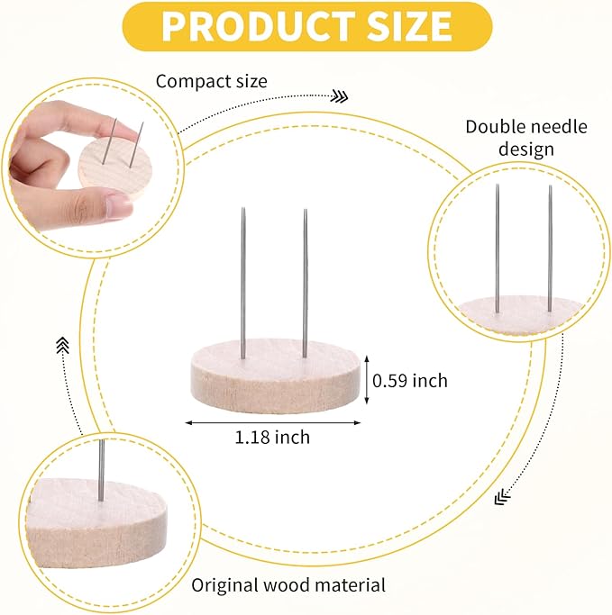 12 Pcs Double Steel Needle Crochet Doll Stand, Wooden Knitted Doll Holder for Displaying Mini Crochet Toys, Perfect Base for Emotional Support Toy, Action Figures, Collectibles