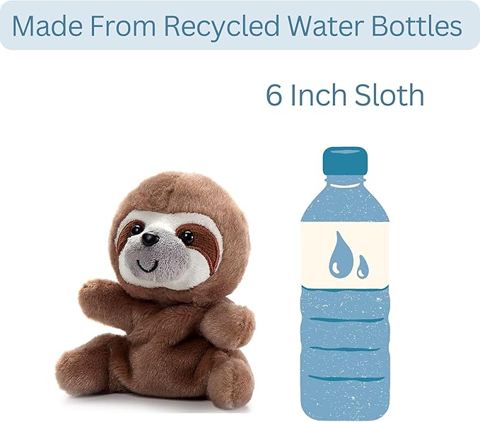 The Petting Zoo Sloth Stuffed Animal Plushie, Gifts for Kids, Nuggetz Wildlife Animals, Sloth Plush Toy, 6 inches