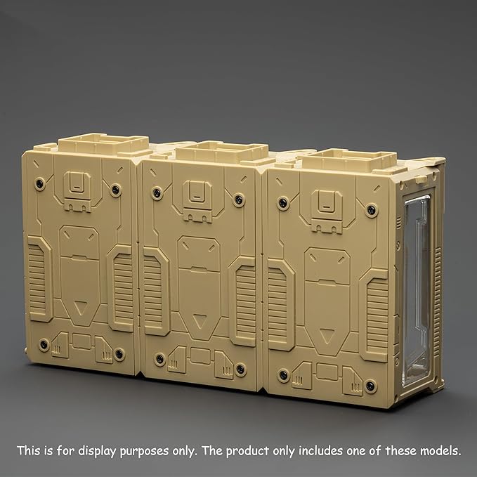 JOYTOY 5'' Display Box,Action Figures Display Case - Individual Soldier Hangar Display Case - Ash Yellow A - Dustproof Collectibles Box Ages 15+