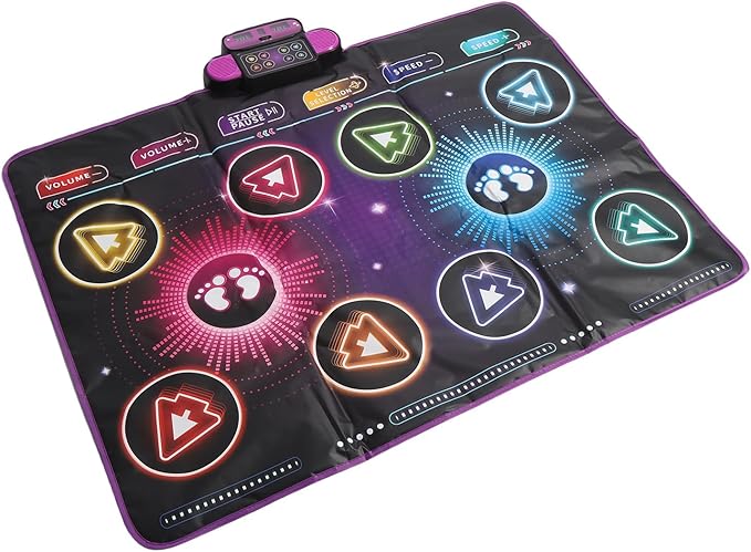 Interactive Dance Mat for Kids, 2 Player Electronic Dance Pad with Music & Game Modes for Siblings or Friends