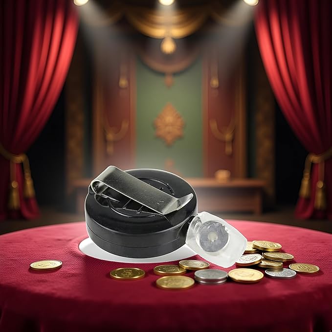 1Pc Black Coins Disappear Device Tool Magic Accessories Transparent Thread Magic Tricks for Magicians Stage up Street Gimmick Illusion Props,Magic Kits and Accessories,Novelty Gag Toys,Easy to Use