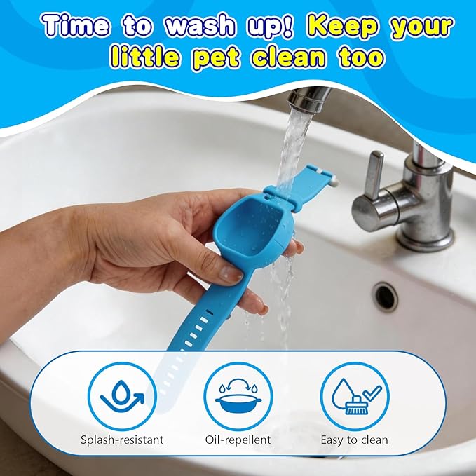 Soft Silicone Wristband for Tamagotchi Original, for Gen 1/2, Neon, Retro Flowers, 90s, Fresh Strawberry, Adjustable Anti-Drop Strap for Kids, Teens, Adults, Parents & 90s Nostalgia Lovers (Blue)