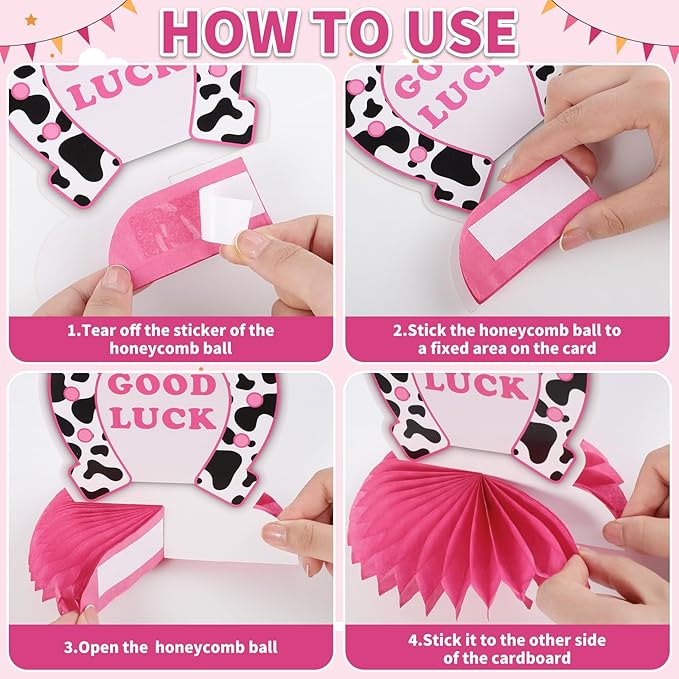 12 PCS Cowgirl Birthday Party Decorations Disco Cowgirl Bachelorette Party Decorations Let's Go Girls Honeycomb Centerpiece Table Decorations for Last Rodeo Bachelorette Western Party Supplies