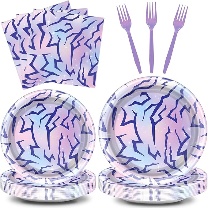 Purple Demon Party Tableware Purple Demon Plates Purple Party Decorative 20 Guests