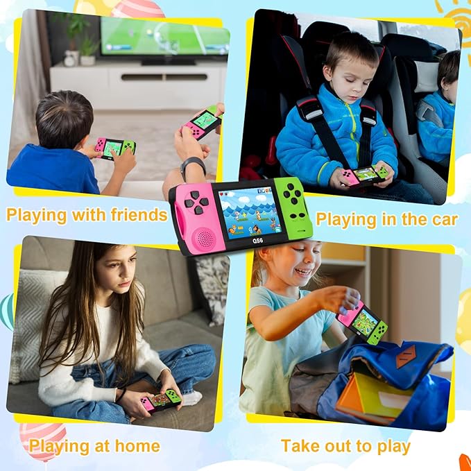 JJFUN Portable Retro Handheld Game Console, 138 Classic Games and 3.2'' IPS Screen , Rechargeable Portable Toy for Home/Car/Travel, Perfect Birthday/Christmas for Kids Ages 3-12
