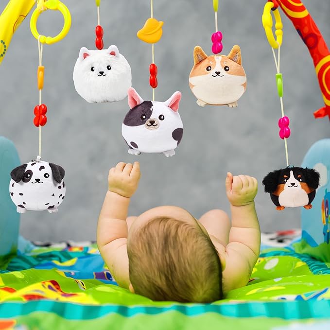 Libima 9 Pcs Mini Stuffed Animals Bulk Adopt a Pet Party Favors 3.15 Inch Small Plush Keychains Cute Ornaments Toys for Baby Shower Birthday Gift Bags Fillers Easter Basket Stuffers(Puppy)