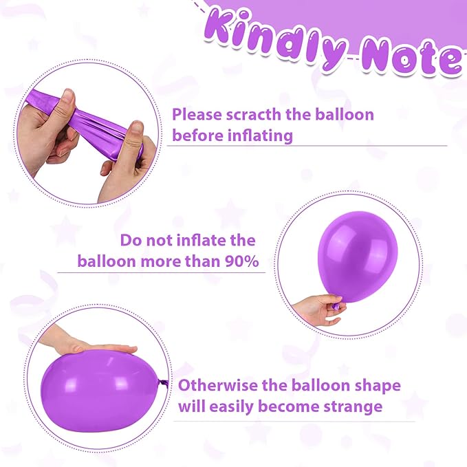 Hot Pink Blue Purple Balloons, 50PCS 12Inches Hot Pink Purple Teal Latex Balloon with Confetti Metallic Balloons for Girls Women Theme Birthday Baby Shower Wedding Party Decoration