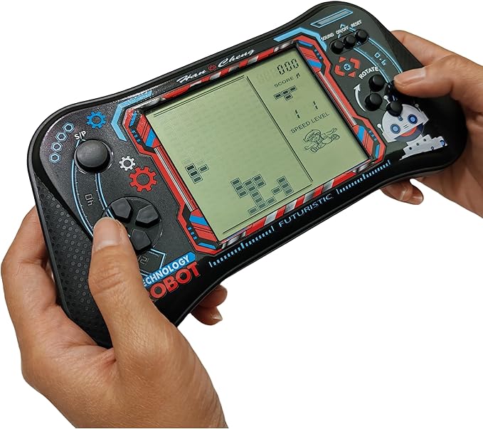Brick Game Console,4.3" Large Screen Handheld Game Console,Building Block/Tank/Racing Game,Built-in 23 Classic Handheld Mini Games for Adults or Kids(Black)