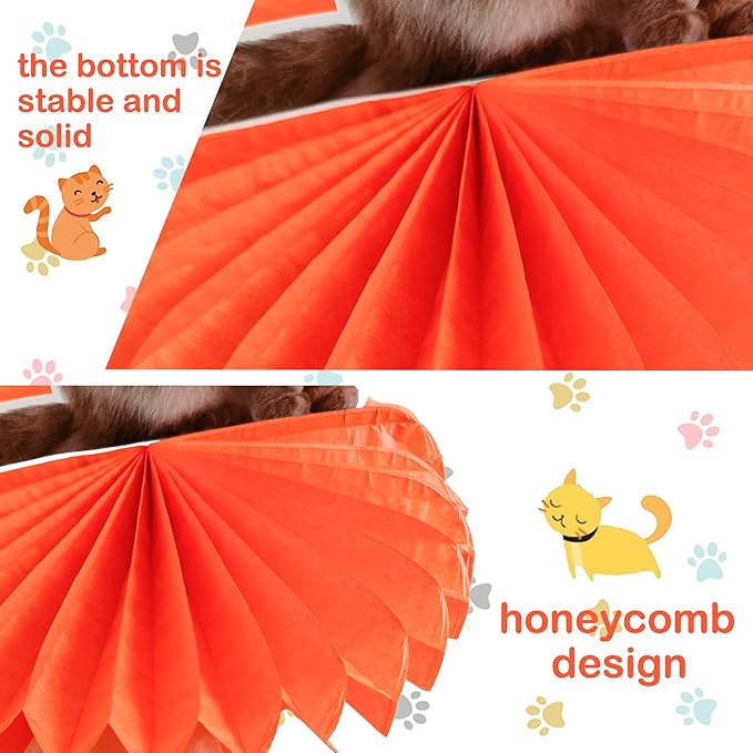 10Pcs Cat Honeycomb Centerpieces Cat Birthday Party Supplies Kitten Party Decorations Lovely Cat Decoration Table for Cat Theme Birthday Party Baby Shower Supplies
