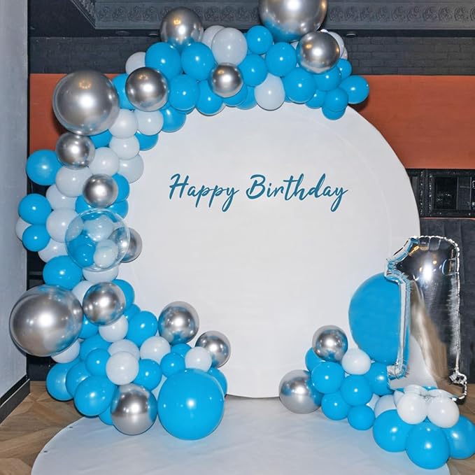 134Pcs Light Blue Balloons Different Sizes 5 10 12 18 Inch Light Blue Balloon Garland Arch Kit, Blue Latex Balloons for Birthday Wedding Baby Shower Party Decorations.