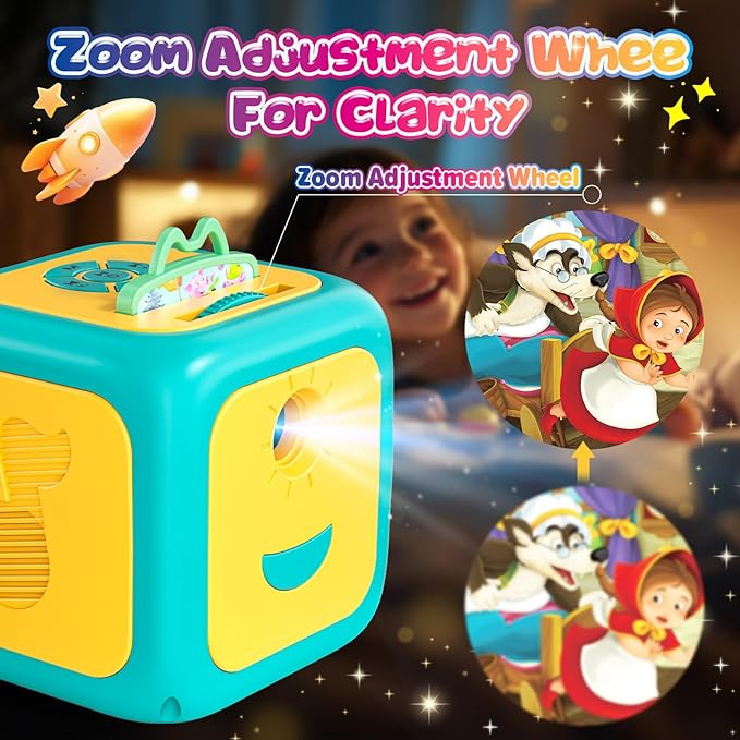 Kids Story Projector for Toddlers, Story Dream Machine Storybook Projector with Educational Stories, Music, Auto-Off Nightlight, Bedtime Learning Toy Birthday Gift for Kids Girls Boys Aged 3+