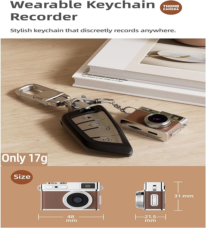 1080P HD Tiny Retro Keychain Digital Camera, with 32GB SD Card & OTG Adapter & Card Reader, 0.96" Screen Vintage Compact Micro Pocket Camera for Travel, Concert, Study Recording - (Green)