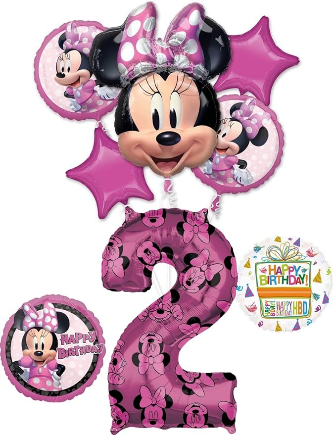 Anagram Minnie Forever 2nd Birthday Party Supplies Balloon Bouquet Decorations