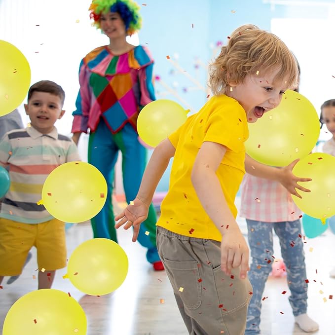 24 Pcs Yellow Punch Balloons Bounce with Rubber Band Handle Punching Balloon Heavy Duty for Birthday party favors, Kid (Yellow)