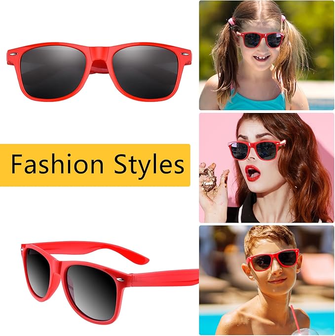 TUPARKA 12 Pack Sunglasses Party Favors Bulk Party Toys, Goody Bag Favors for Birthday Party Beach Pool Wedding Party Supplies, Red