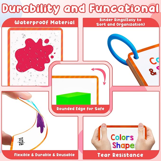 Learning Flashcards Colors & Shapes, 38 Shape Educational Cards, Social Learning Card for Kids
