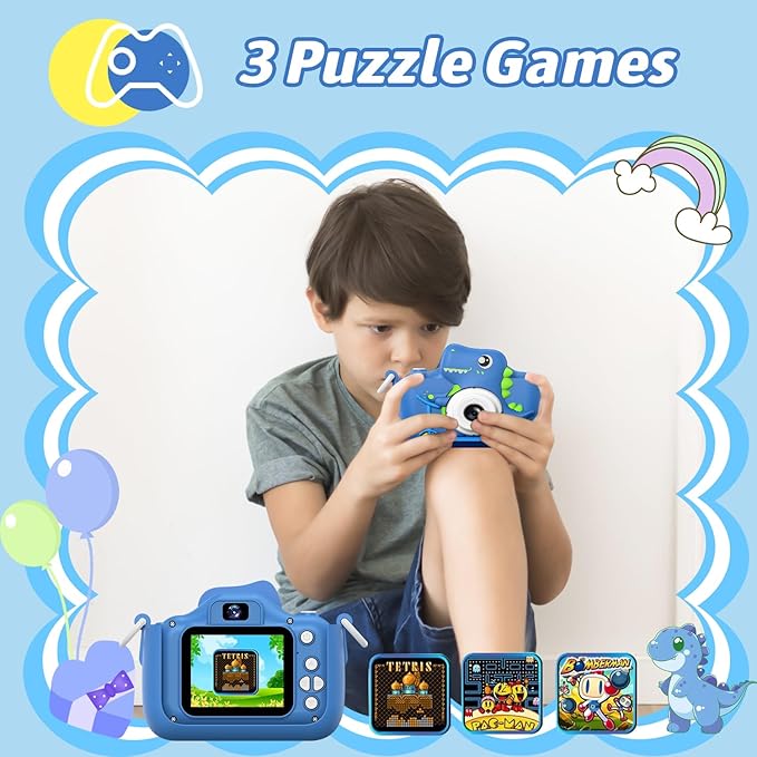 Kids Camera Toys,Children Digital Video Camera Gift for Girls Boys 3-12 Age Kids,Chritmas Birthday Festival Present for 3 4 5 6 7 8 9 10 11 12 Year Old Toddler Child (Blue)