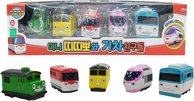 5 Color Display Vehicle Model (Non-Toy), No Battery Korean Animation Little Bus Friends, Ti.ti.po Decorative Item Set of 5