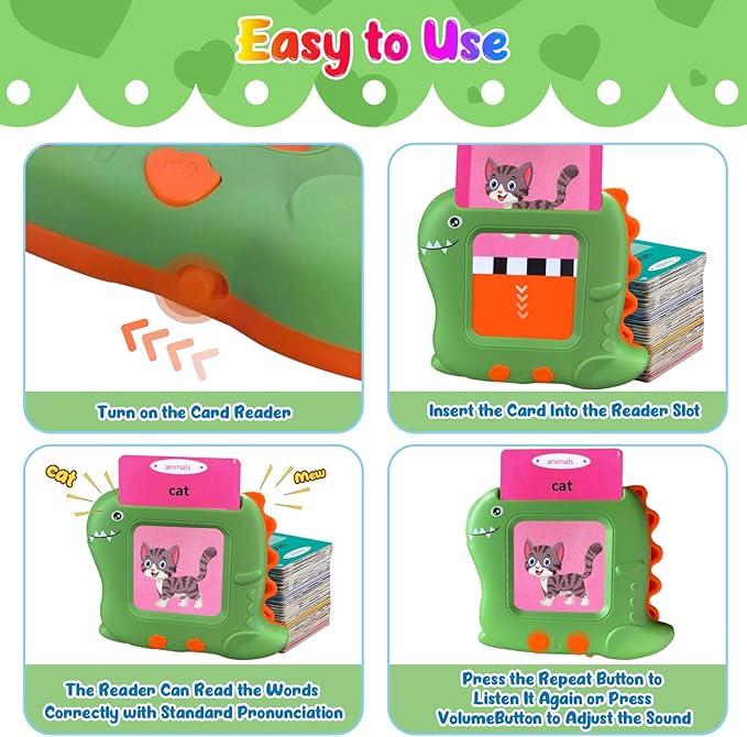 Talking Flash Cards for Toddlers 1 2 3 4 5 Years Old, Pocket Speech Therapy & Autism Sensory Toy with 336 Sight Words, Montessori Educational Learning Device Gift