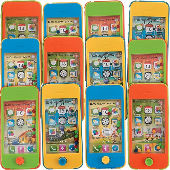 Fun Express Handheld Water Phone Game Party Favor Toys - Assorted (Set of 12)