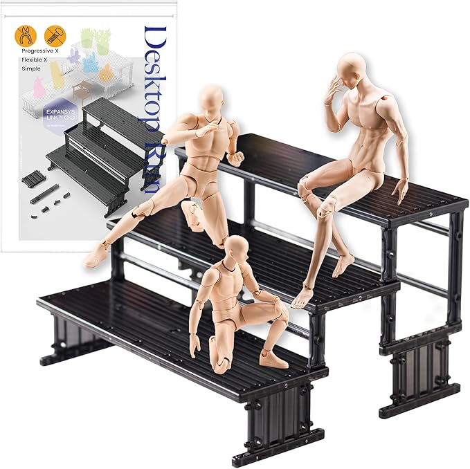 SPARKSTOY 3-Tier Clear Display Risers, Detachable Figure Shelf for Collectibles, Funko Pop, Figures & Desktop Decor | DIY Acrylic-Style Display Stands for Toys, Miniatures, Dessert Tables & Perfume