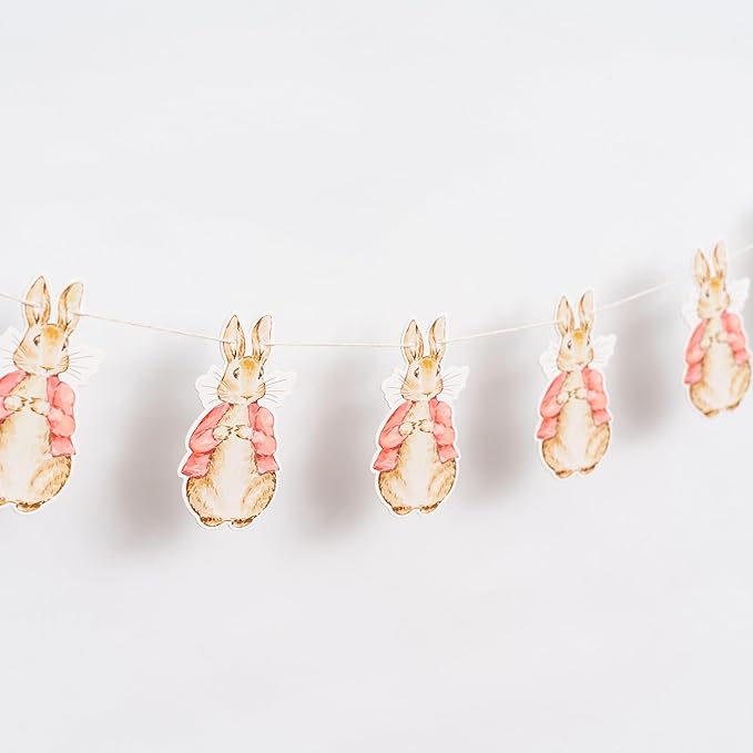 Rabbit Paper Banner - A Little Bunny is On The Way Decoration,Easter Baby Shower Party Supplies,Spring Party Decorations for Gender Reveal