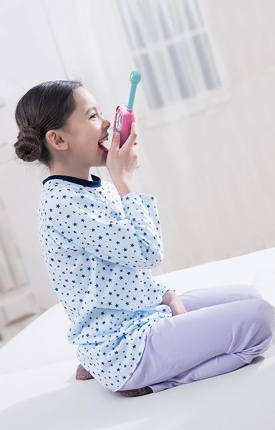 LEXiBOOK, Unicorn, Digital Walkie-Talkies for Children, 1.2 Miles Transmission Range, Morse Light Function, Belt Clip for Transport, Battery, Pink, TW25UNI