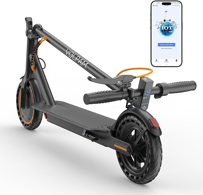 VOLPAM Electric Scooter, 350W/500W Powerful Motor, 8.5"/10" Solid Tires, 19/21Mph, 28/23/21/16 Miles Max Range, Dual Braking
