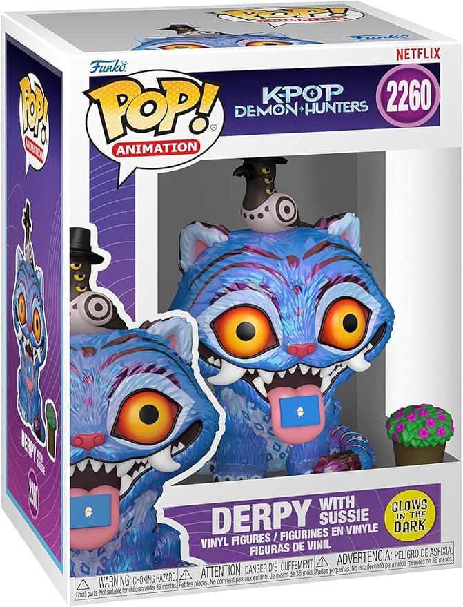 POP Funko Anime: Kpop Demon Hunters - Derpy with Sussie (Glow-in-The-Dark) Vinyl Figure (Bundled with Compatible Box Protector Case), Multicolor, 3.75 Inches