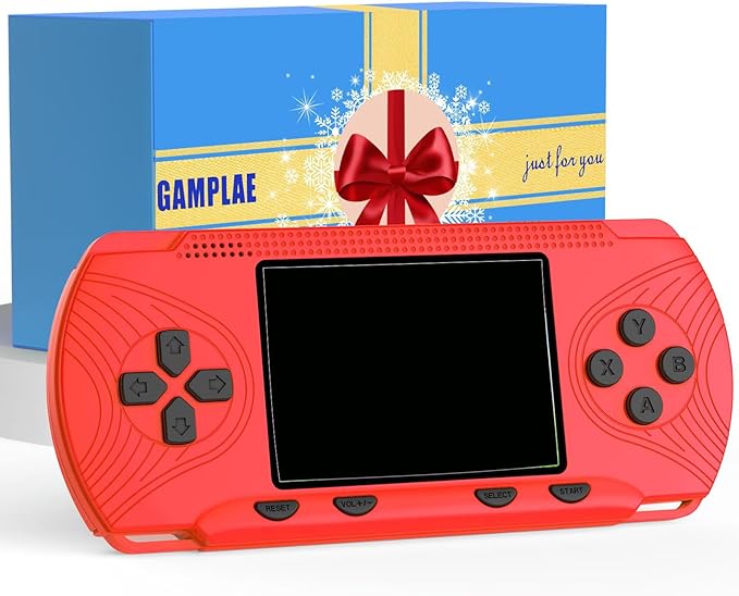 Handheld Games for Kids - Kids Video Game Player Preloaded 258 Retro Video Games, Portable Gaming Player with 3 Cartridges & 3" HD Screen Travel Electronic Toy Birthday Xmas Gift for Boys Kids 4-12