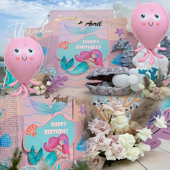 Octopus Balloons,2 PCS 28 Inch Under The Sea Balloons,Octopus Birthday Decorations,Octopus Party Decorations,Under The Sea Party Decorations